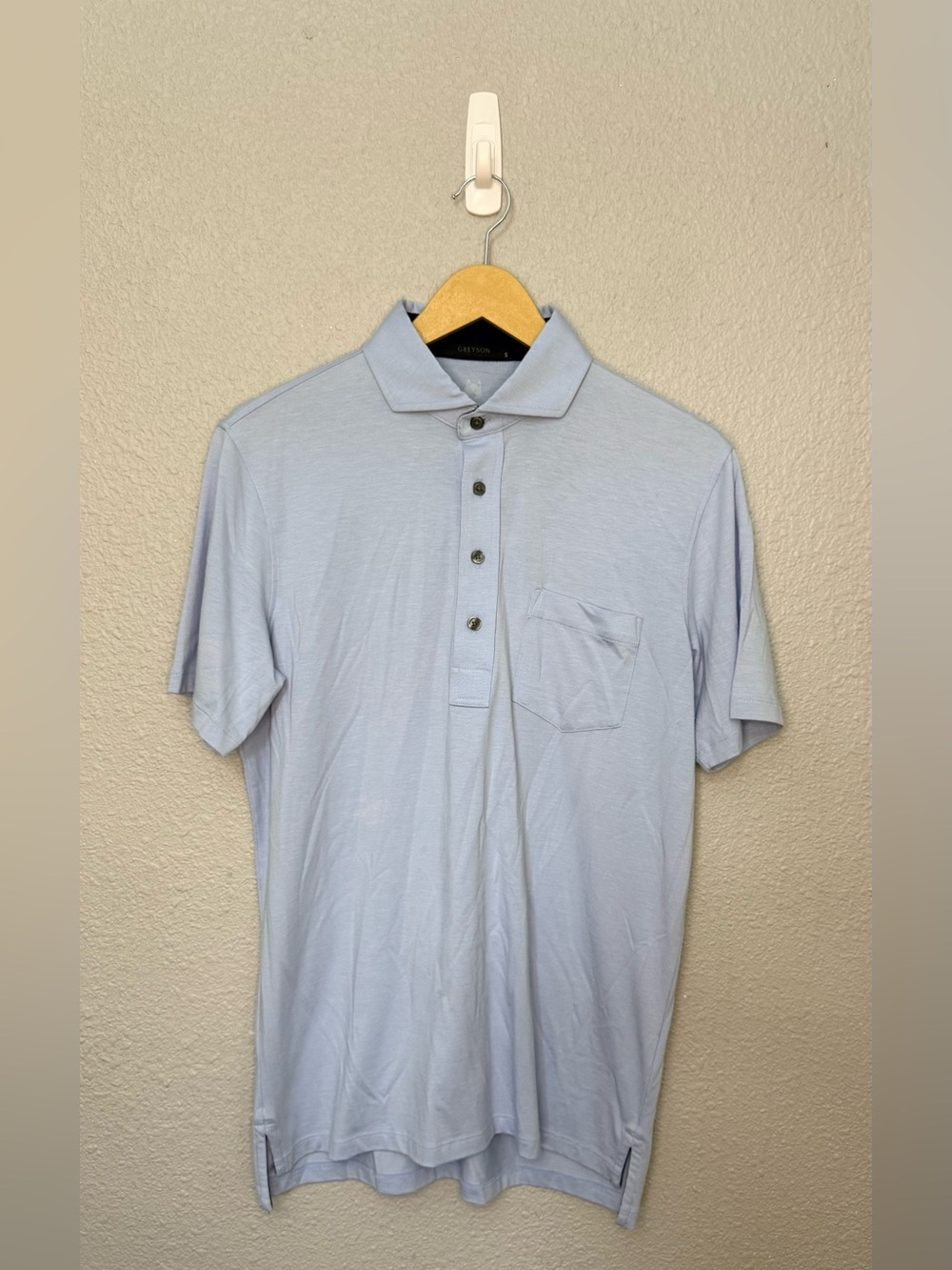 Greyson Clothiers | Spirit Short Sleeve Chest Pocket Polo | Powder Blue | Small
